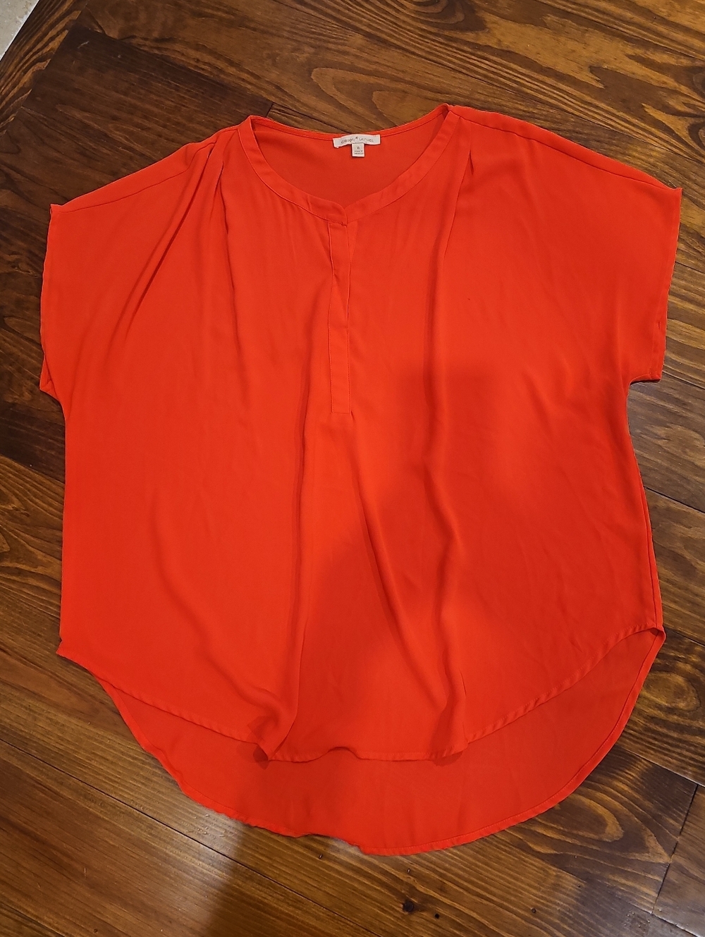 Gibson Latimer XL Orange Oversized Casual Blouse Flowy Office Classic